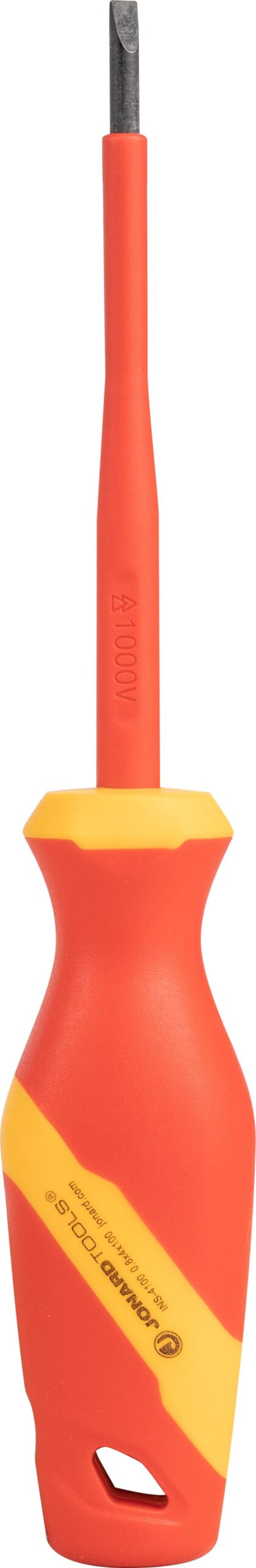 Jonard INS-4100 - Insulated Screwdriver, 5/32' x 4', Cabinet Slotted, 10,000 VAC, Vanadium Steel