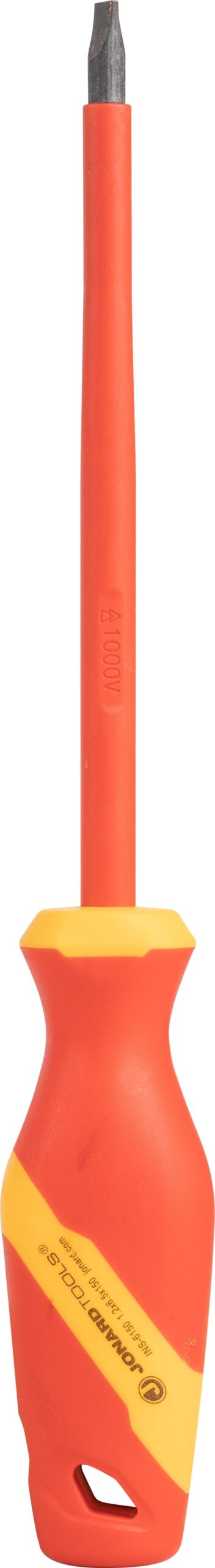Jonard INS-6150 - Insulated Screwdriver, 1/4' x 6', Cabinet Slotted, 10,000 VAC, Vanadium Steel