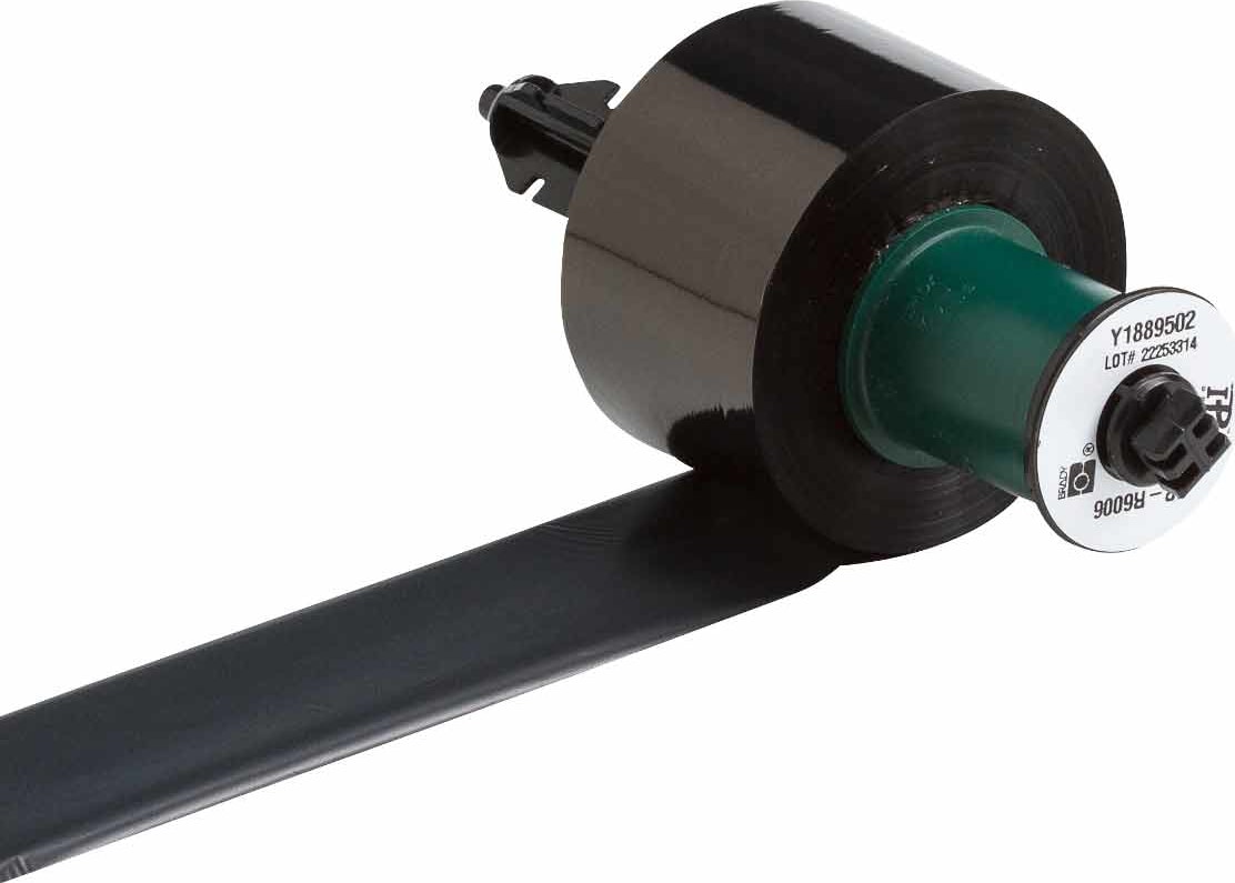 Brady IP-R6306 Printer Ribbon, Halogen Free, 1.57' W x 984 ft L, Black IP Enabled, R6300 Series