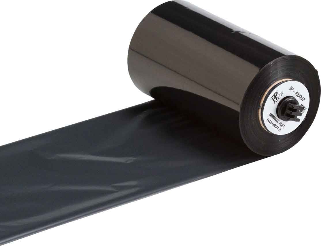 Brady IP-R6307 Printer Ribbon, Halogen Free, 4.33' W x 984 ft L, Black IP Enabled, R6300 Series