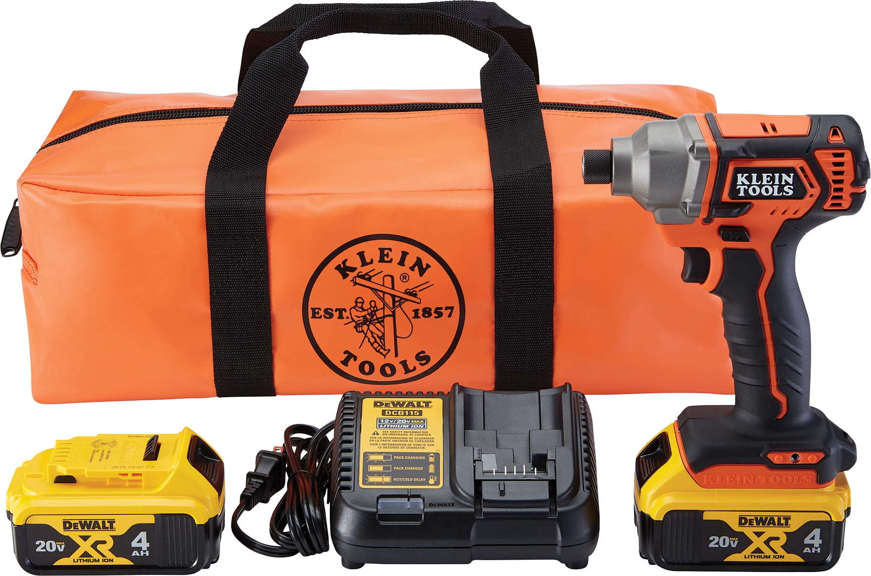 Klein Tools BAT20CD1 - Battery-Operated Compact Impact Driver, 1/4-Inch Hex Drive, Full Kit