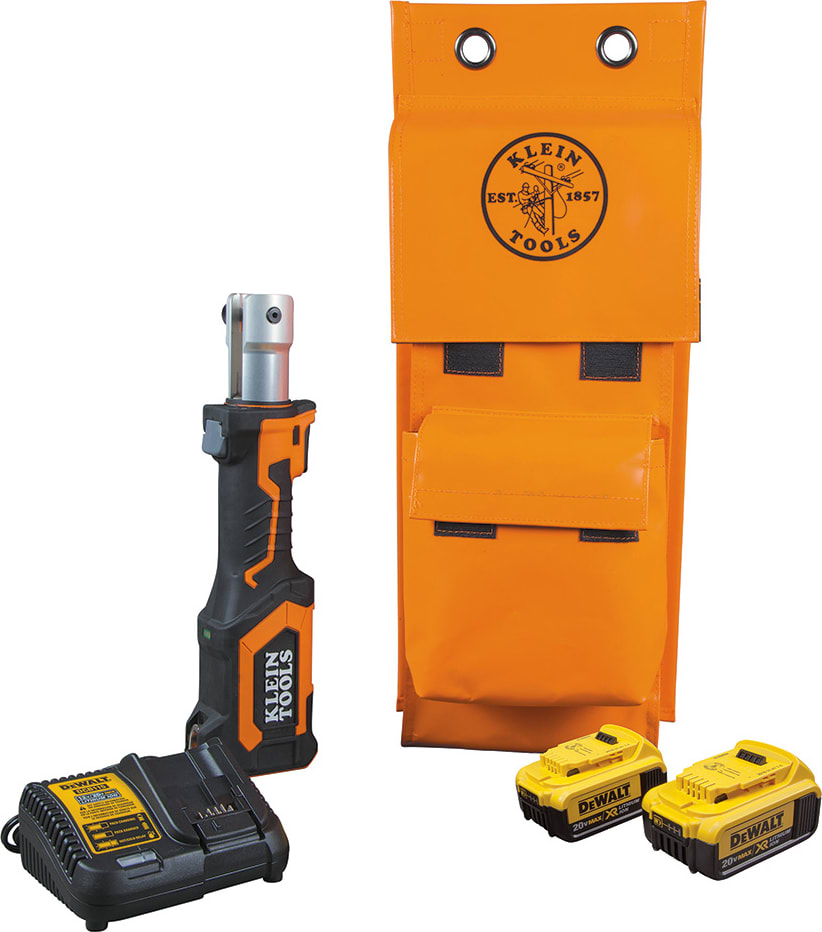 Klein Tools BAT207T134H Battery-Operated Cutter/Crimper, No Heads, 4 Ah