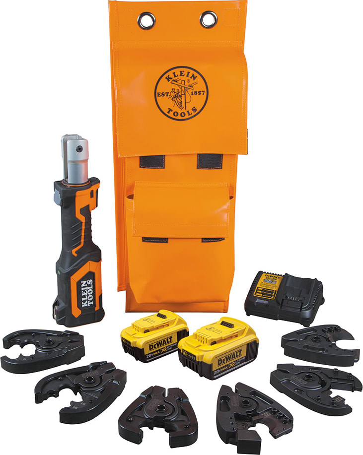 Klein Tools BAT207T144H Battery-Operated Cutter/Crimper Kit, 4 Ah
