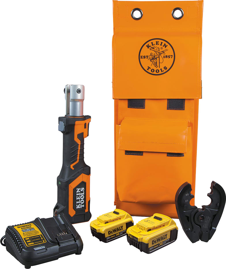 Klein Tools BAT207T14H Battery-Operated Crimper, BG Die/D3 Groove, 4 Ah