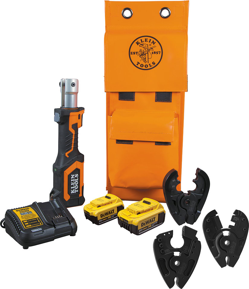 Klein Tools BAT207T4H Battery-Op Cut/Crimper, BG Die/D3 Groove/ACSR/EHS