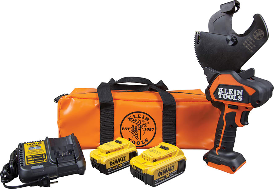 Klein Tools BAT20G24H Battery-Operated ACSR Open-Jaw Cutter, 4 Ah