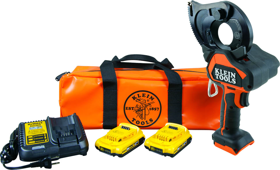 Klein Tools BAT20GD10 Battery-Operated Cu/Al Closed-Jaw Cutter, 2 Ah