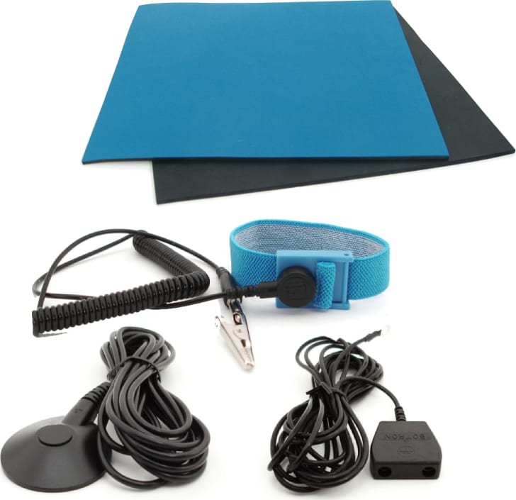 Botron B6123CKIT - ESD Workstation in a Box, with Floor/Table Mats, Wrist Strap and More