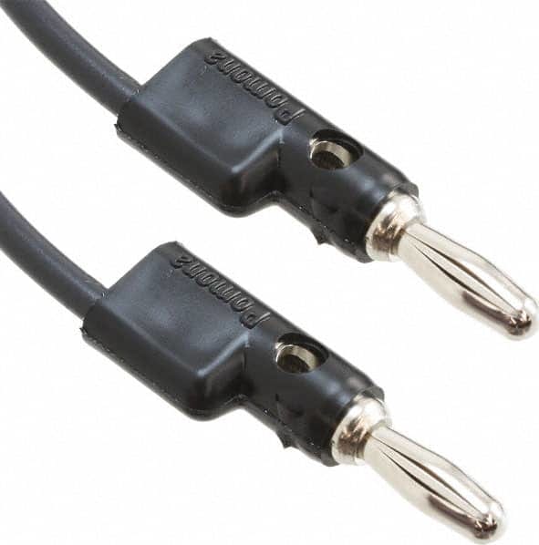 Pomona B-48-0 - Stack-Up Banana Plug Patch Cord, 48', Black