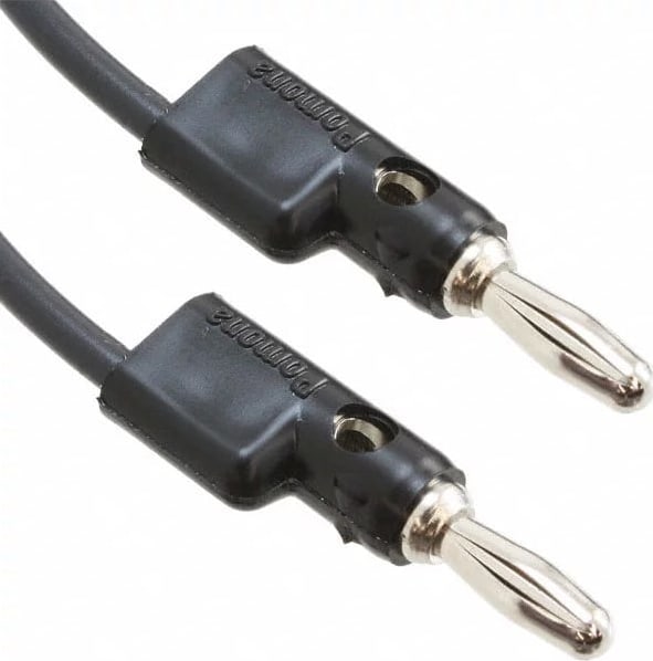 Pomona B-60-0 - Stack-Up Banana Plug Patch Cord, 60', Black