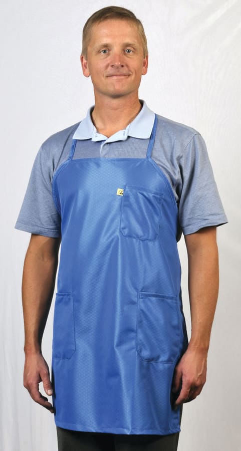 Tech Wear BEA-43 - Static Shielding BBQ-Style Apron, ECX-500 Fabric, 3 Pockets, Blue