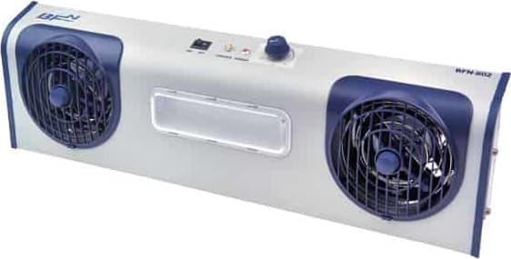 Transforming Technologies BFN802 - Overhead Ionizer, 2-Fan, w/LED Task Light